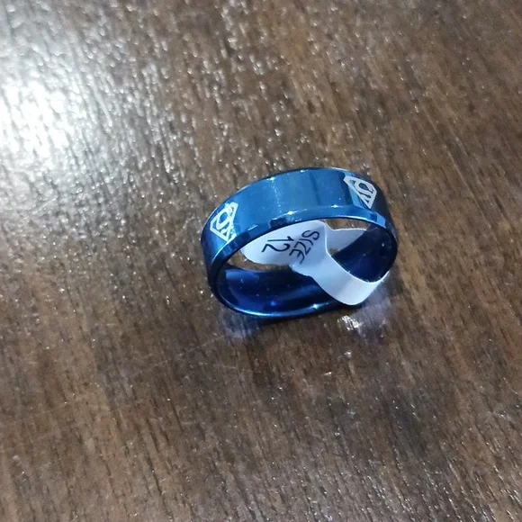 Superman Ring Unisex  Size 12 Blue, Gray - Picture 3 of 3